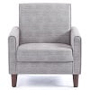 SYNGAR Accent Chair for Living Room, Bedroom Comfy Reading Armchair, Mid Century Modern Arm Chair Soft Linen Upholstered Cozy Side Single Sofa Chair Nailhead Trim Decor Relaxing Seating, Beige