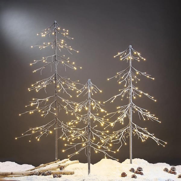 6 ft. Pre-Lit LED Fir Snow Tree with 144 Warm White Lights