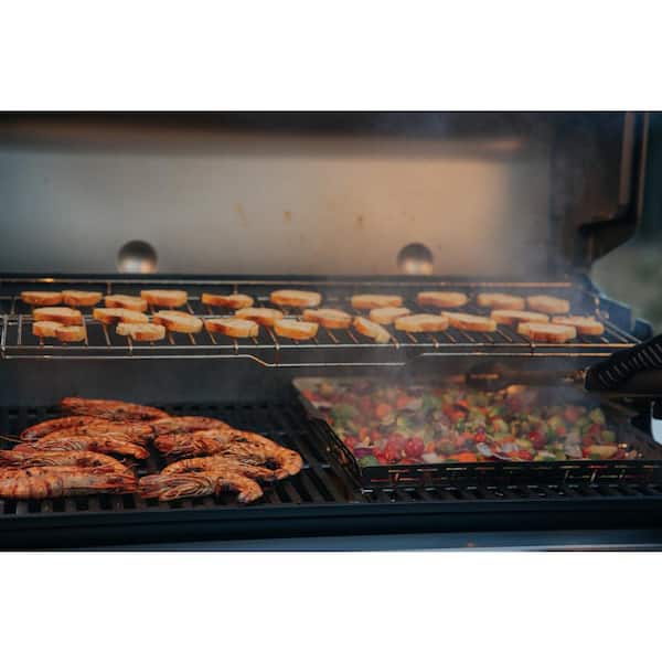 Genesis E-335 3-Burner Propane Gas Grill in Black with Side Burner