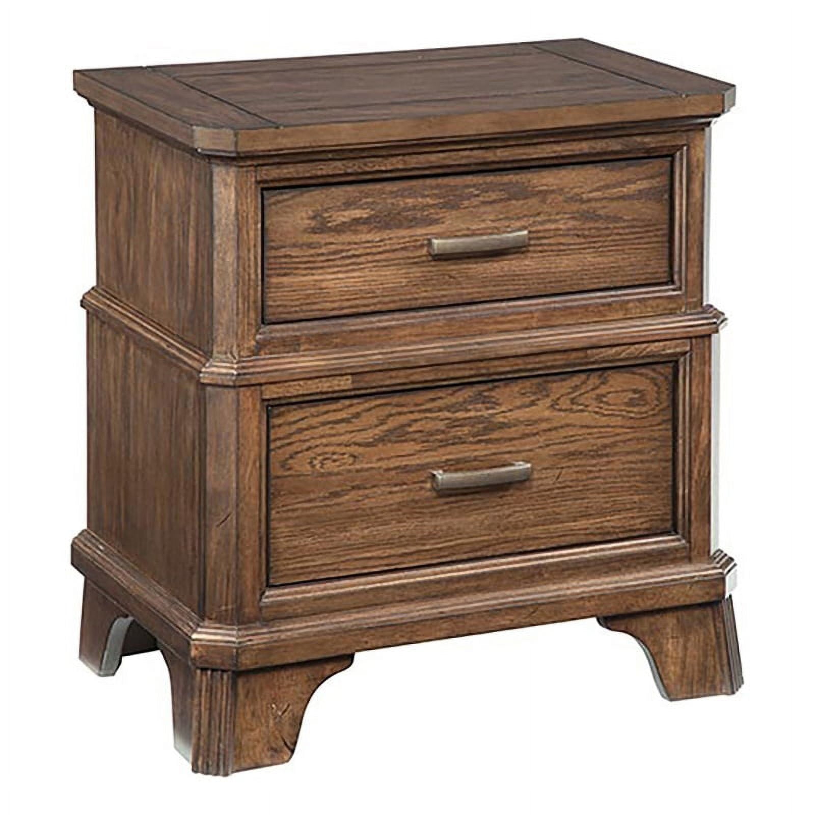 Intercon 2 Drawer Nightstand in Vintage Oak