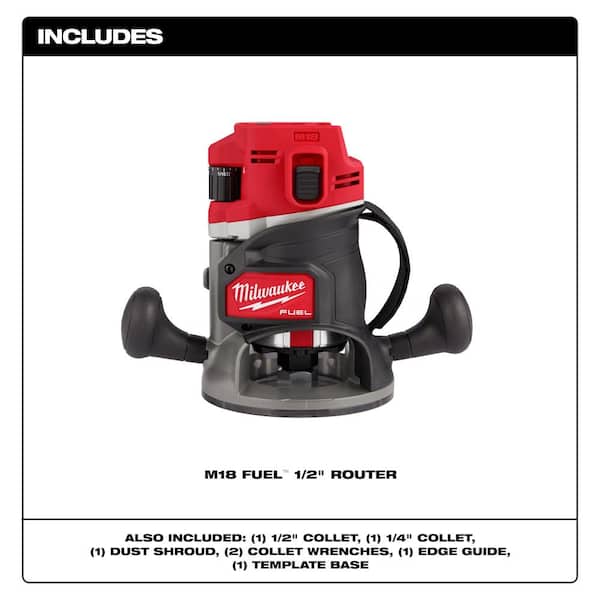 M18 FUEL 18V Lithium-Ion Cordless Brushless 1/2 in. Router (Tool-Only)