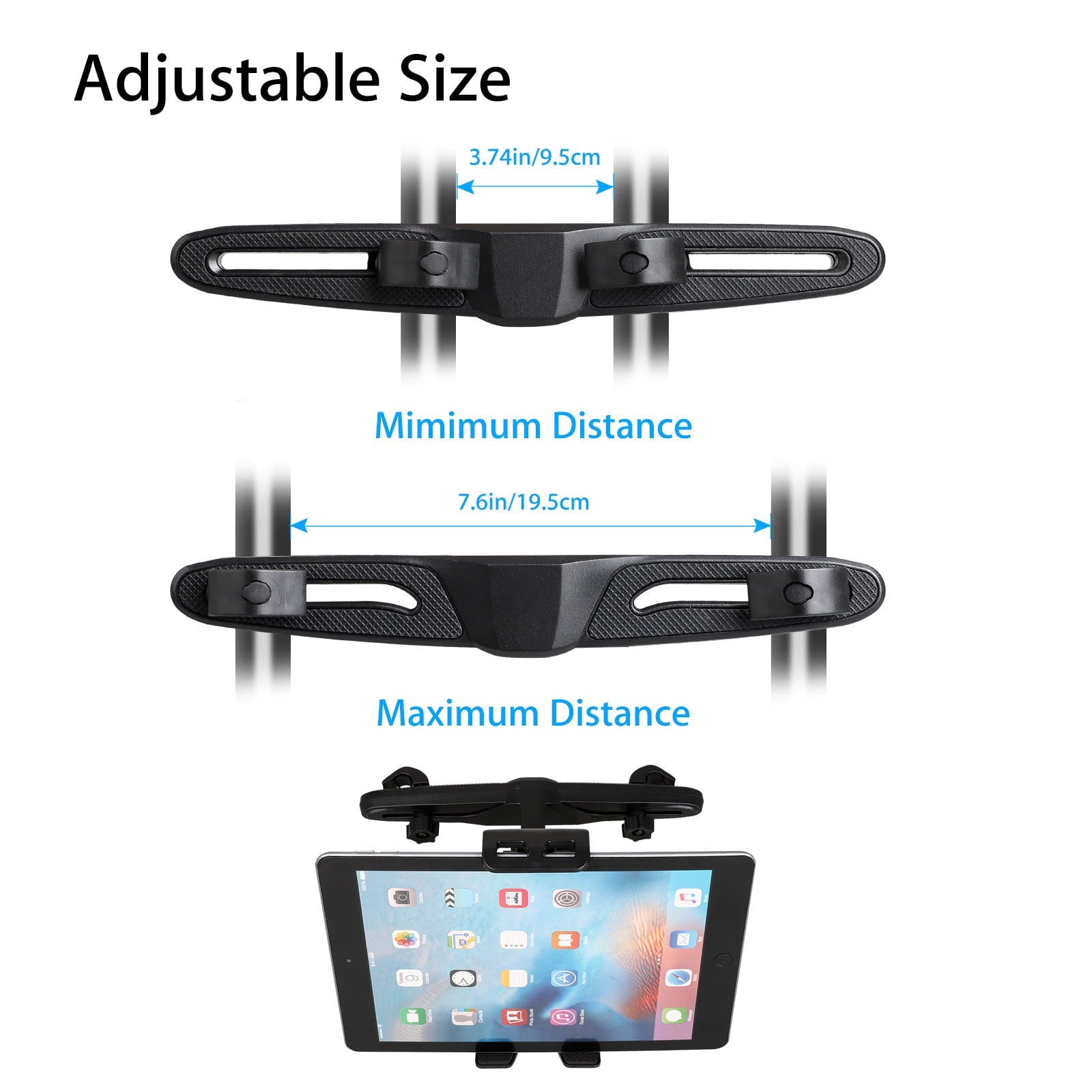 Car Headrest Tablet Holder, EEEkit Universal Adjustable Car Seat Headrest Tablet Mount Holder Fit for Apple iPad Air Mini, Samsung Galaxy Tab, Kindle Fire, Nintendo Switch, and 4.0