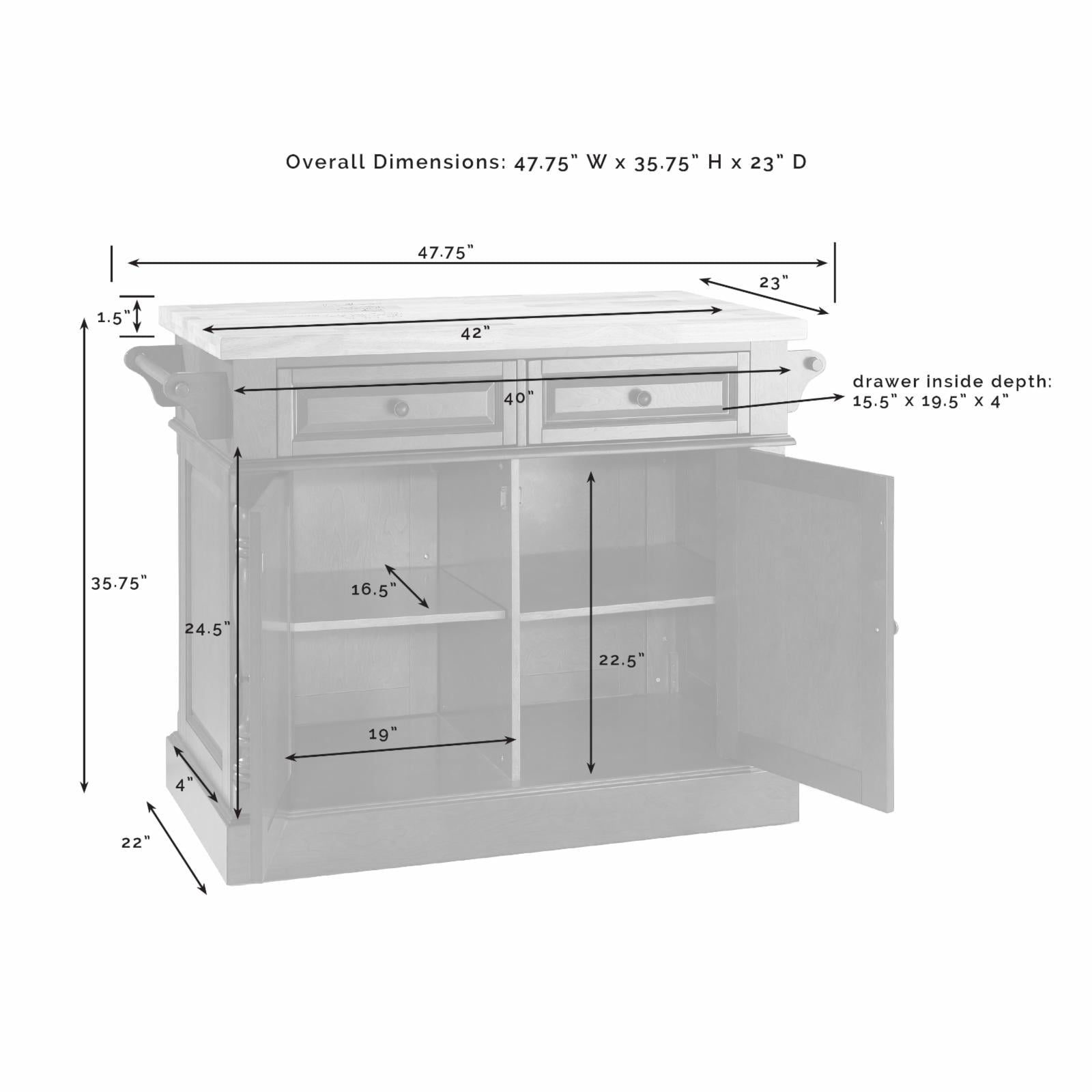 Crosley Butcher Block Top Kitchen Island