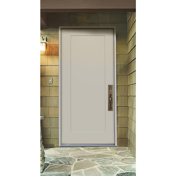 32 in. x 79 in. 1-Panel Craftsman Primed Steel Front Door Slab