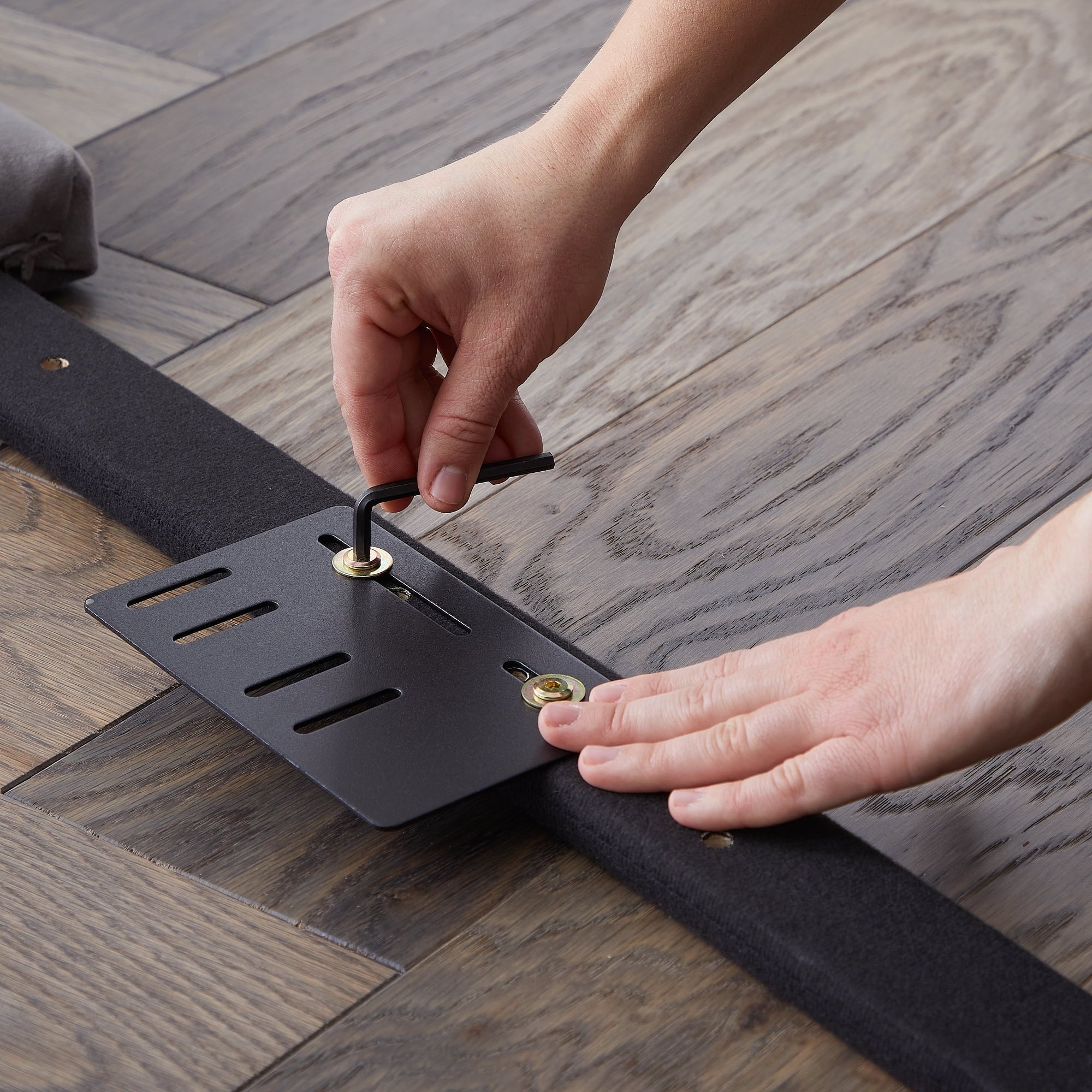 Rest Haven Tufted Velvet Upholstered Headboard, Queen, Gray