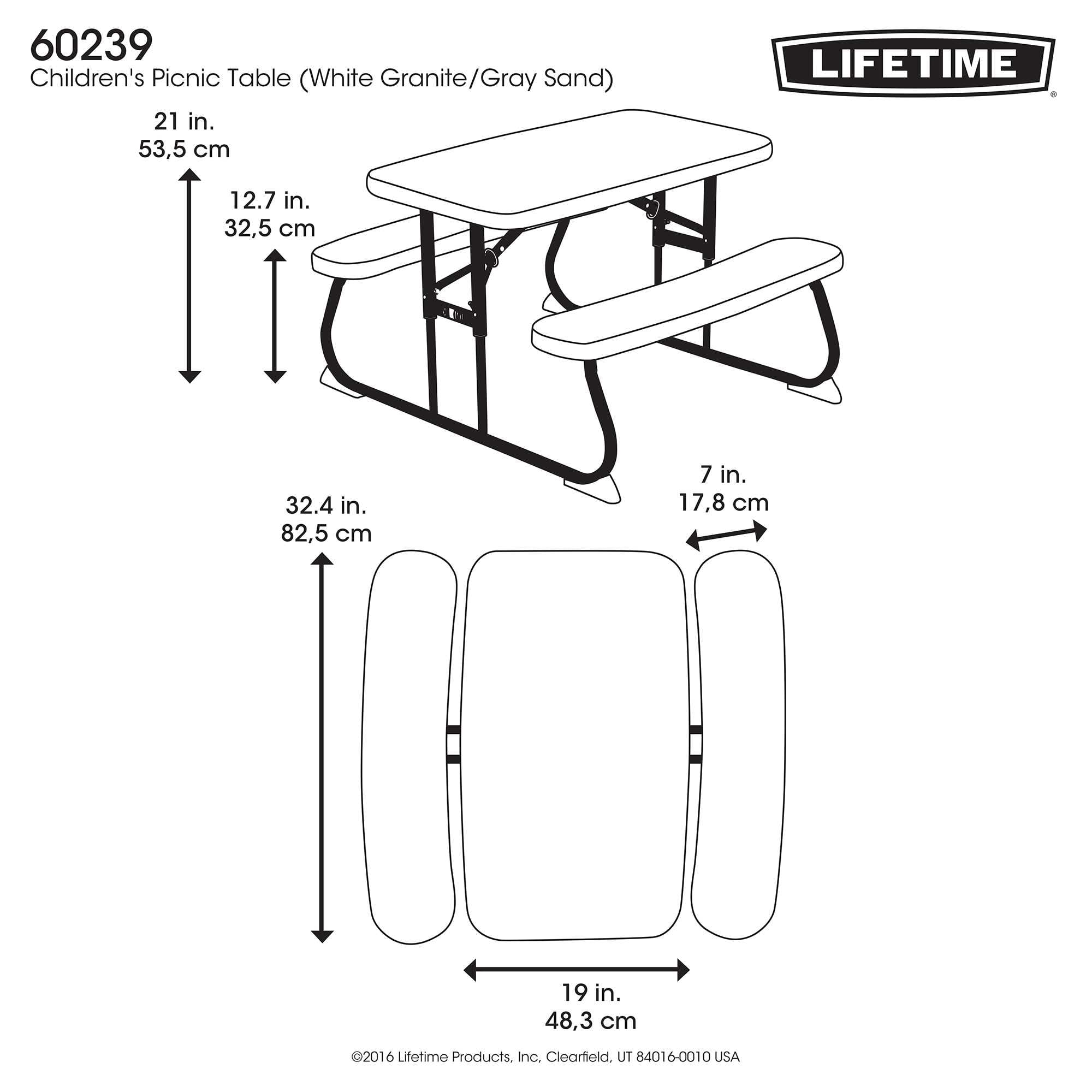Lifetime Children's Picnic Table , White Granite (60239)