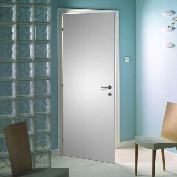30 in. x 80 in No Panel Flush Hardboard Right-Handed Hollow-Core Smooth Primed Composite Single Prehung Interior Door