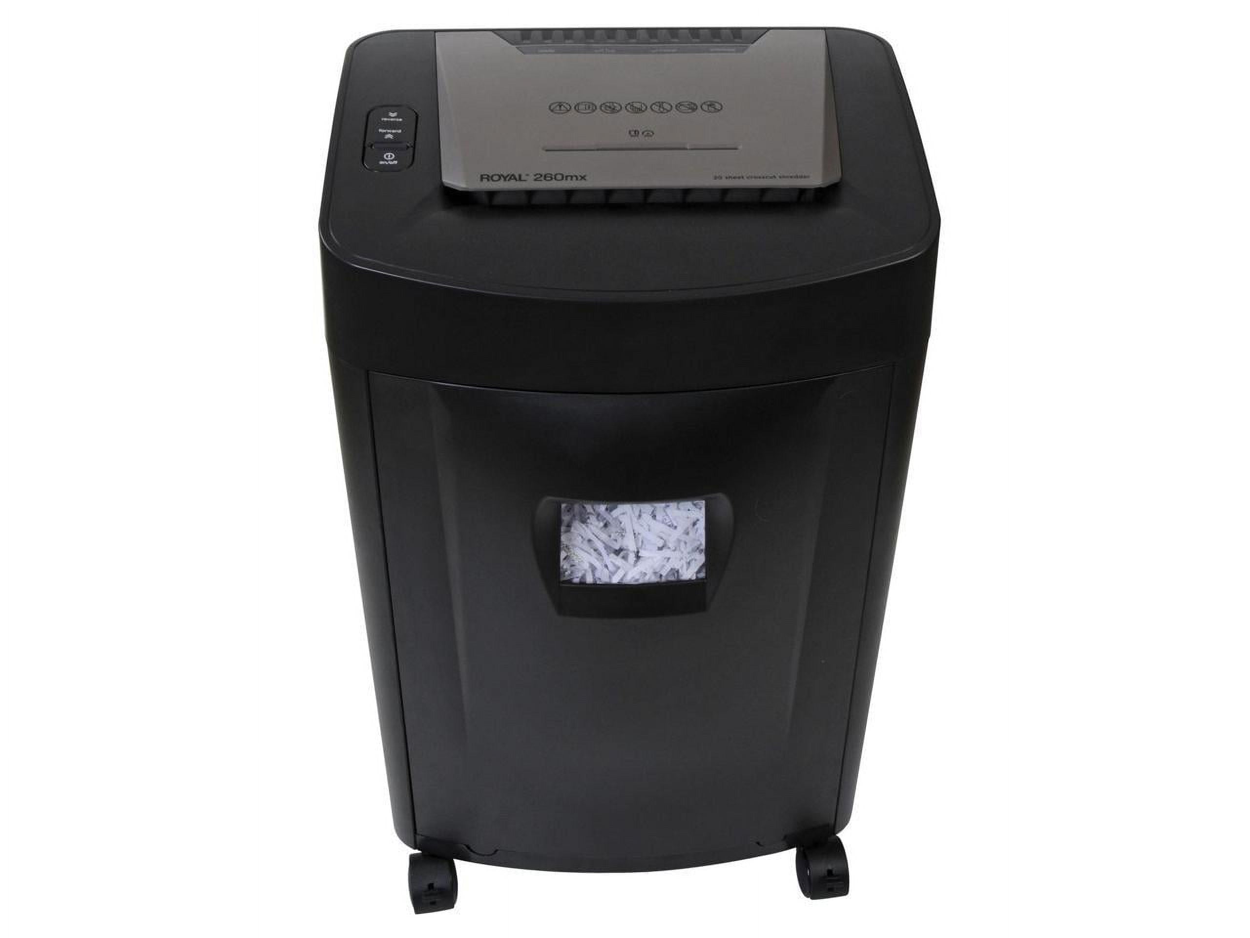 Royal 260MX Paper Shredder - Non-continuous Shredder - Cross Cut - 20 Per Pass - for shredding Paper, CD, DVD, Credit Card, Staples - 8.75