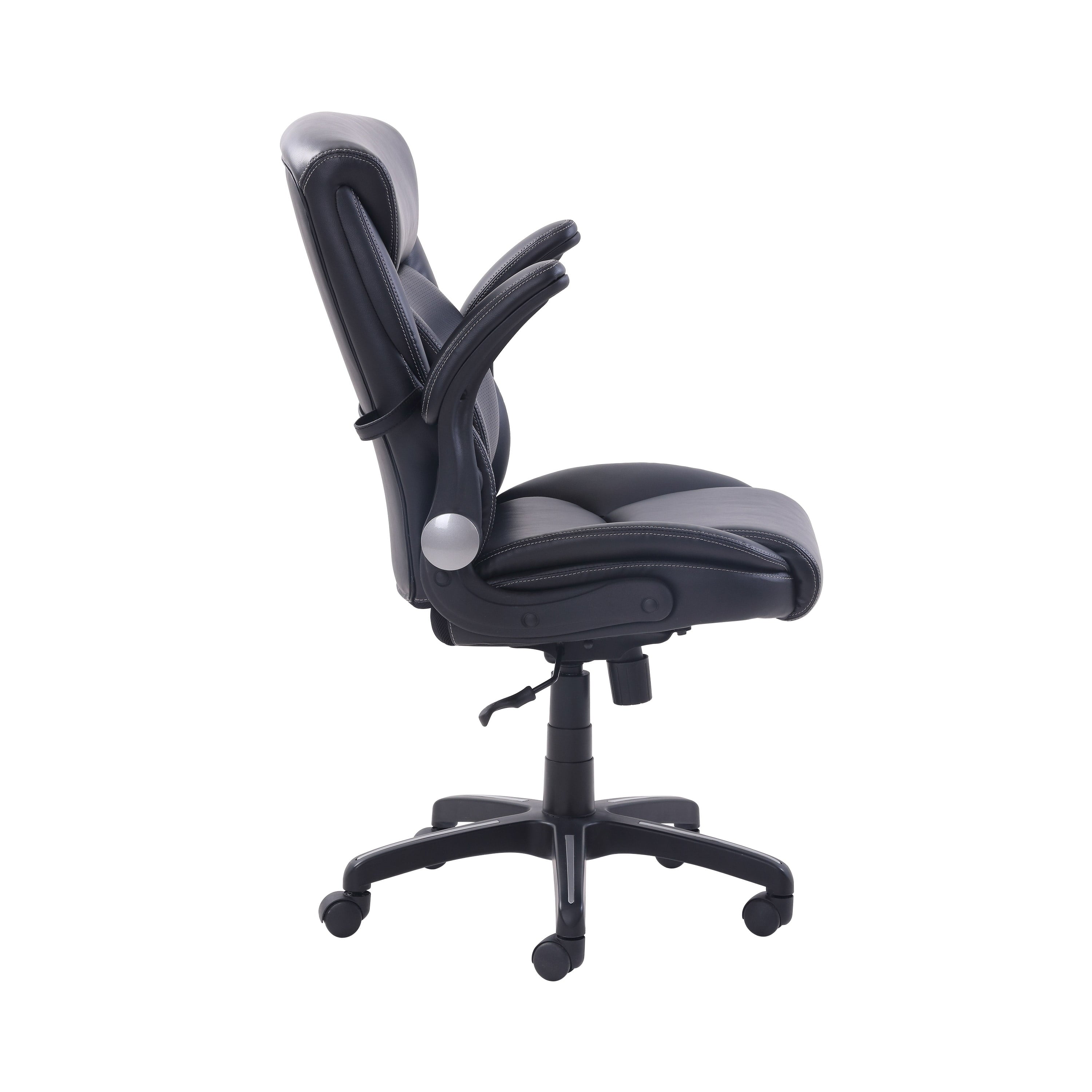 Serta Air Lumbar Bonded Leather Manager Office Chair, Black