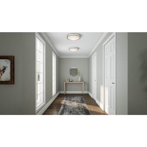 18 in. 2-Light Brushed Nickel Fluorescent Flush Mount