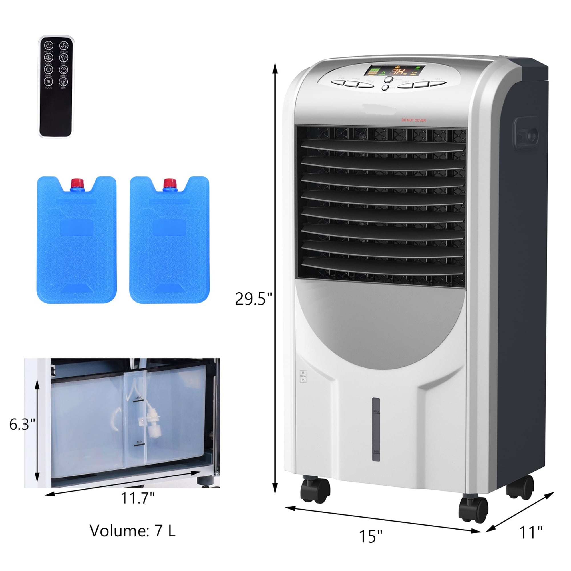 Gymax Air Cooler Heater Portable Evaporative Fan Filter Humidifier