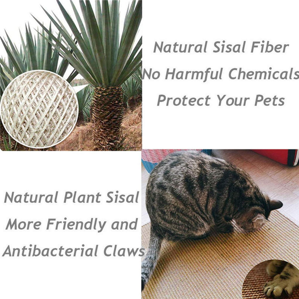 HOTBEST Cat Scratching Mat, Natural Sisal Mat,Anti Slip Cat Scratcher Pad for Protect Carpets and Sofas Durable and Safe Will Not Harm Cat Paws(30 * 40cm)
