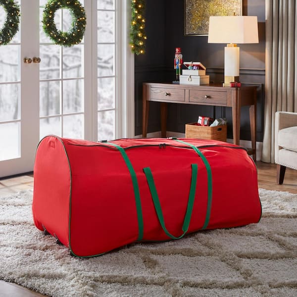 Red Rolling Tree Storage Bag for Trees Up to 9 ft. Tall