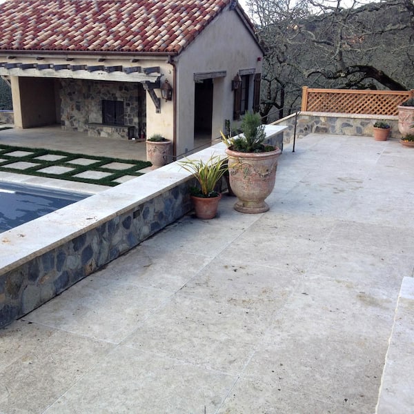 Take Home Tile Sample - Mediterranean Walnut Pattern 6 in. x 6 in. Tumbled Travertine Paver Tile (0.25 sq. ft.)