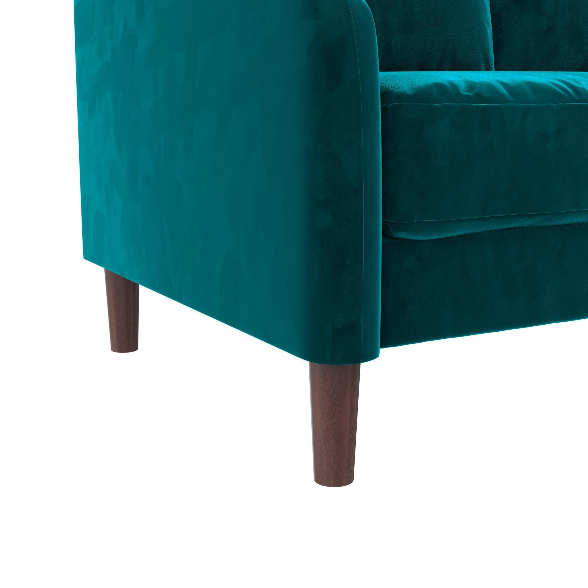 DHP Marbella 2-Seater Loveseat Sofa, Small Modern Couch, Green Velvet