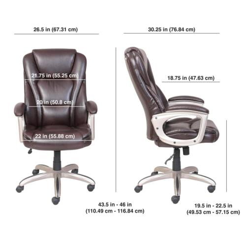 Serta Big and Tall Commercial Office Chair Memory Foam 350 Lb Capacity Brown
