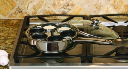 Egg Poacher Pan 6 Cups Cooking Coated Cookware Kitchen Fry Poached Eggs Skillet