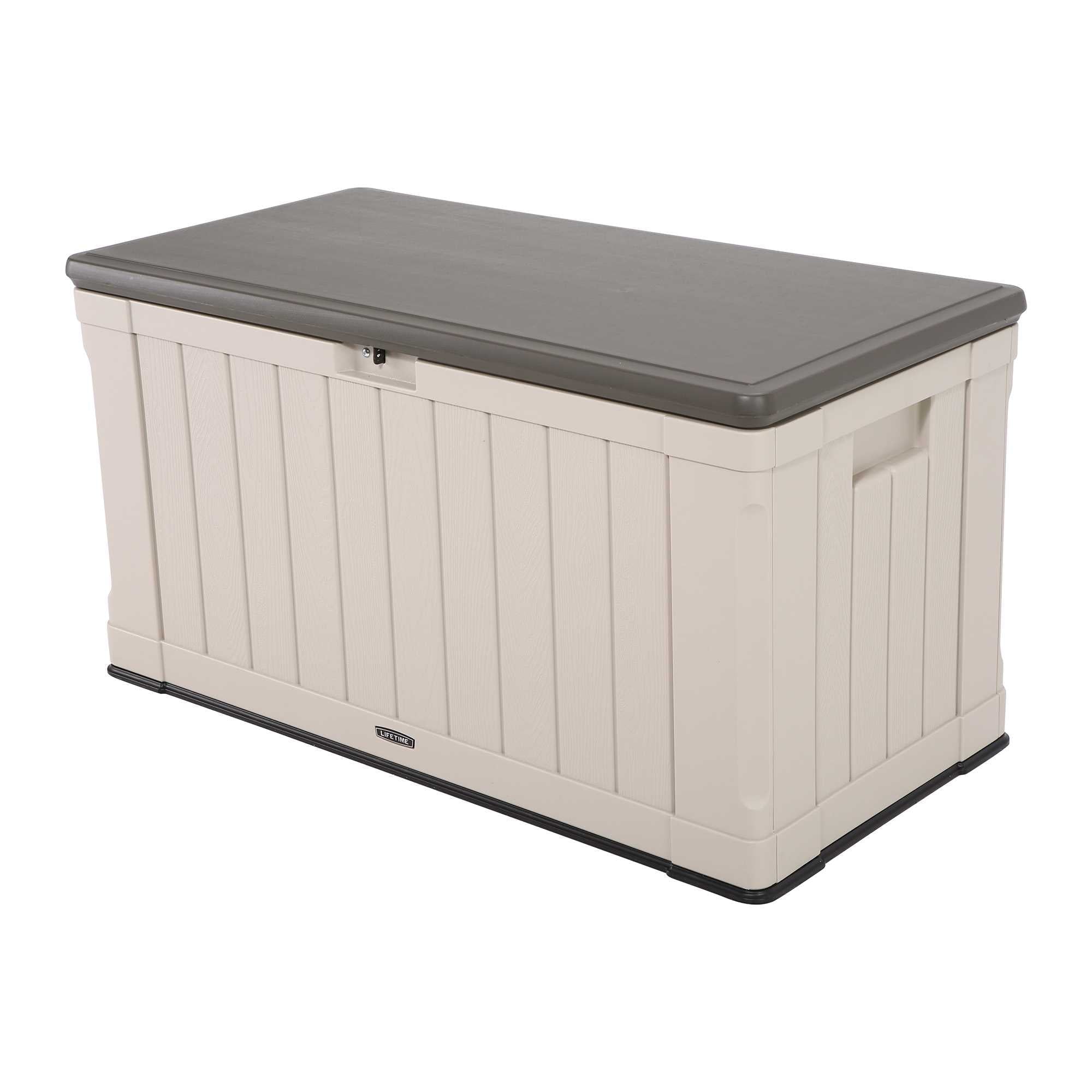 Lifetime Heavy-Duty 116 Gallon Plastic Deck Box, Desert Sand