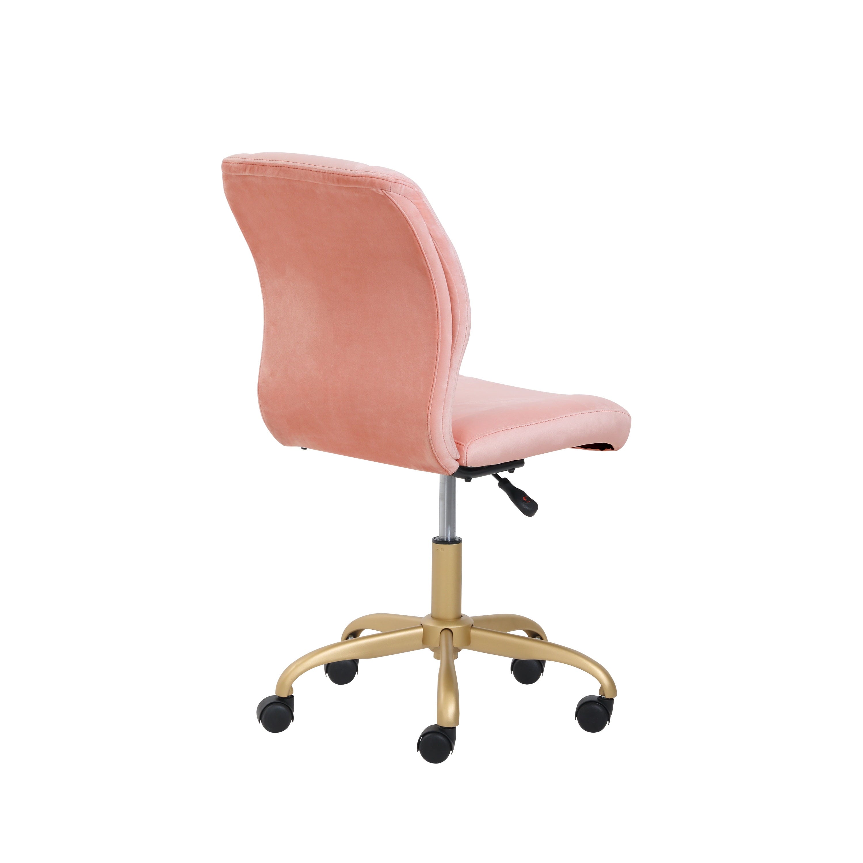 Mainstays Plush Velvet Office Chair, Pearl Blush