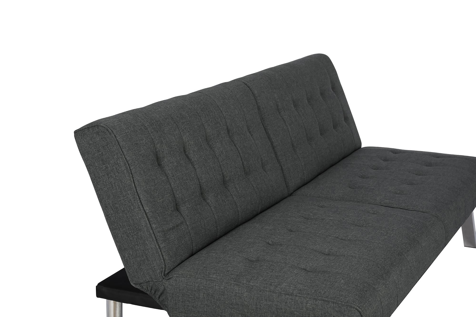 DHP Emily Convertible Tufted Futon Sofa, Gray Linen