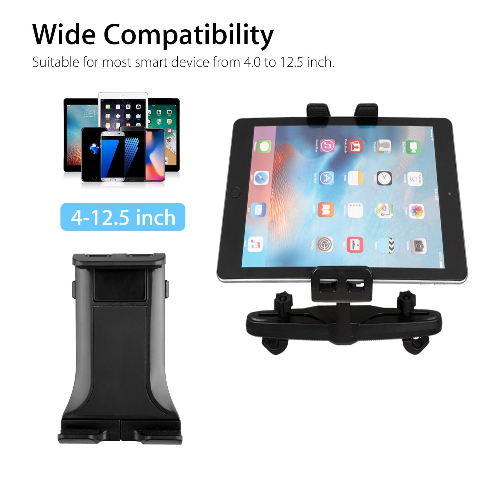 Car Headrest Tablet Holder, EEEkit Universal Adjustable Car Seat Headrest Tablet Mount Holder Fit for Apple iPad Air Mini, Samsung Galaxy Tab, Kindle Fire, Nintendo Switch, and 4.0