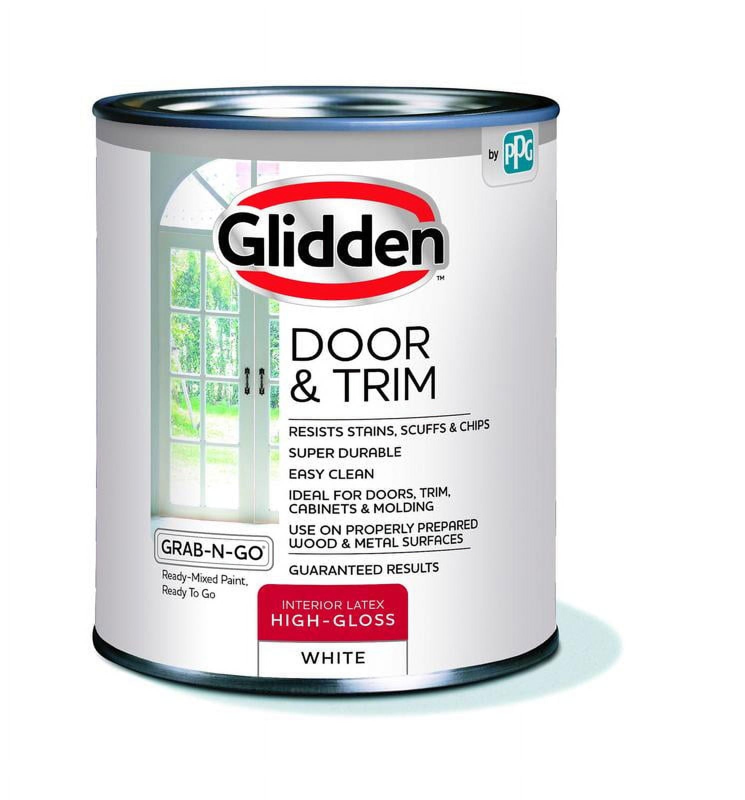 Glidden Glidden® Door & Trim Interior/ Exterior, White, 1 Quart, High Gloss