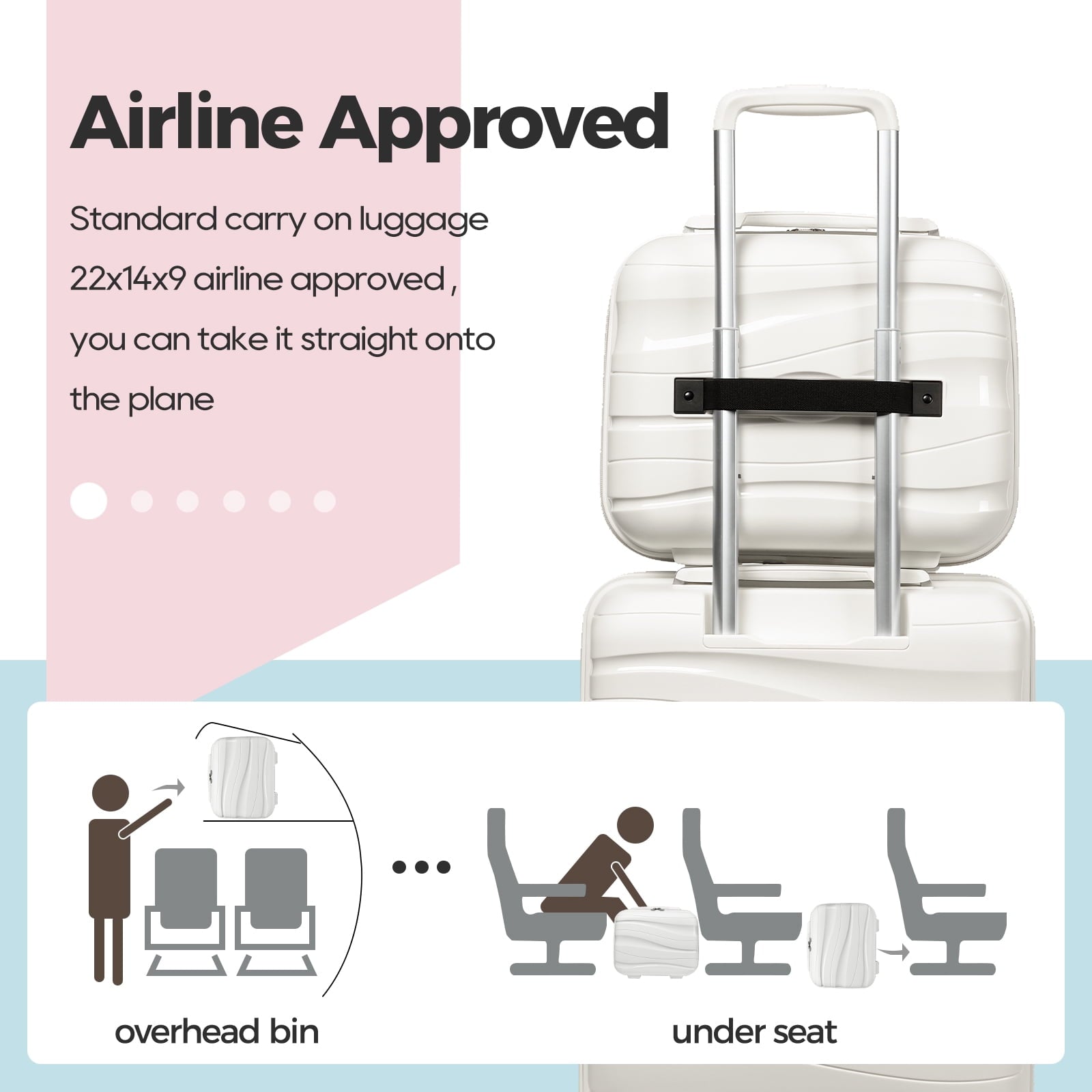 Melalenia Luggage Set , Expandable Carry-on Suitcase with Spinner Wheels Hardside 5PCS Set with TSA Lock
