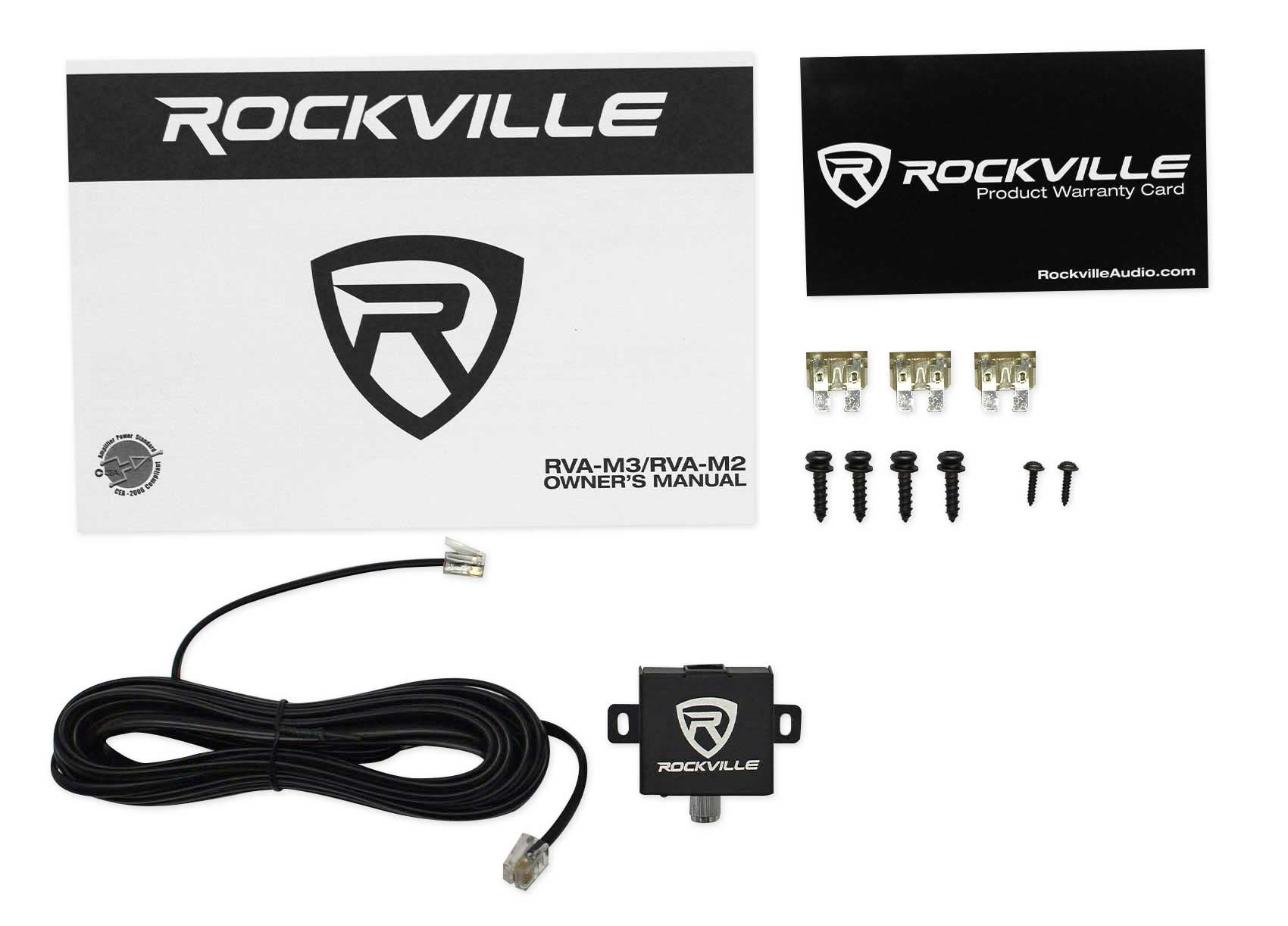 Rockville RVA-M2 2500w Mono 1 Ohm Car Amplifier+Bass Remote+Amp Wire Kit