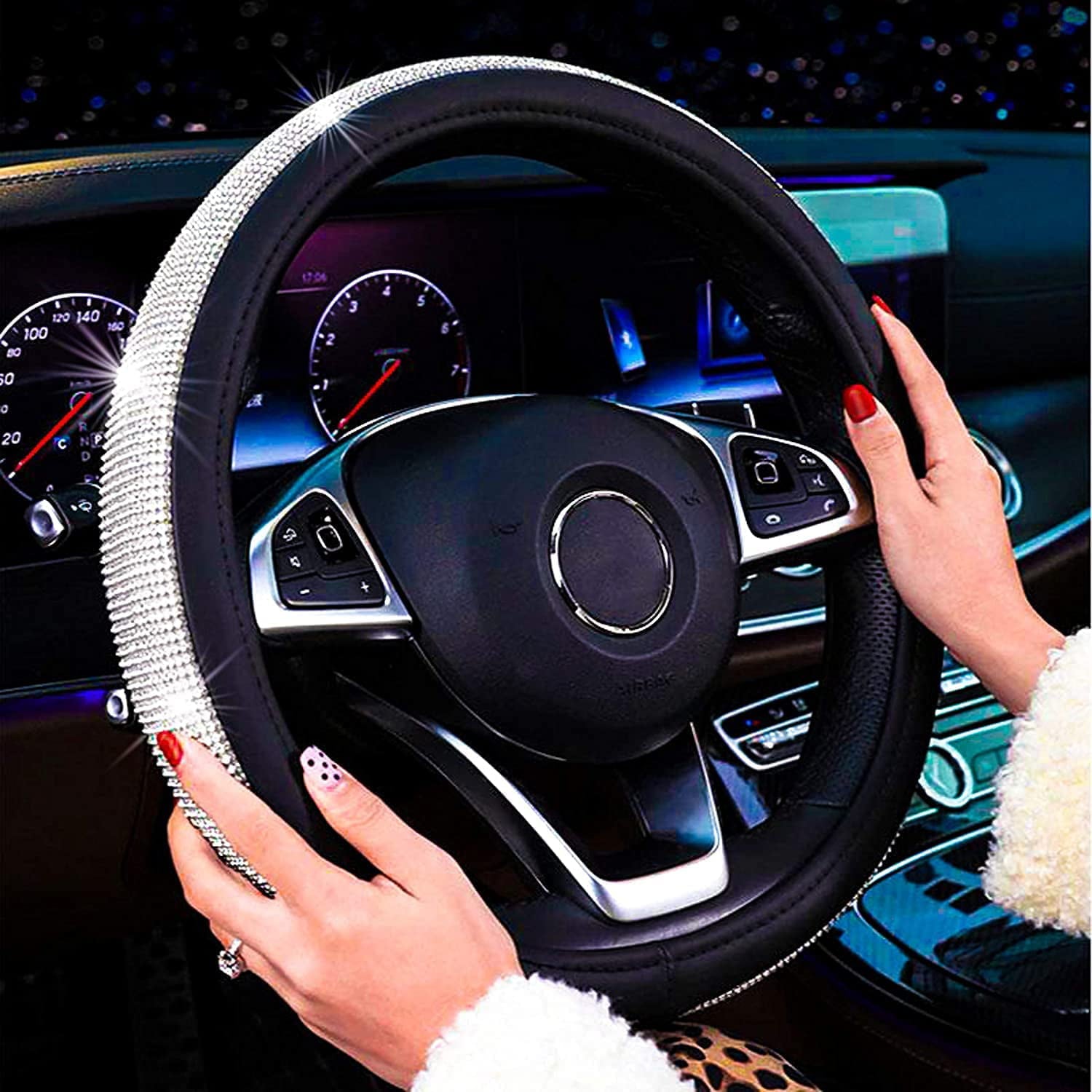 Steering Wheel Cover Bling - D Type Steering Wheel Covers for Women and Girls