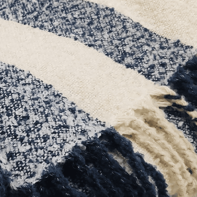 Better Homes & Gardens Striped Boucle Throw, Blue Stripe, 50
