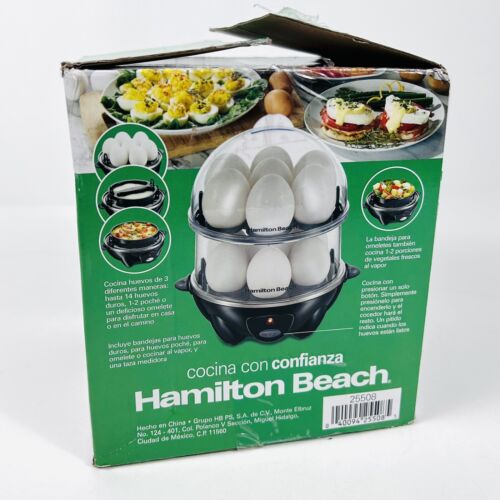 New Hamilton Beach 3 in 1 Egg Cooker 14 Egg Capacity Poach Hard Boil Omelet VS05