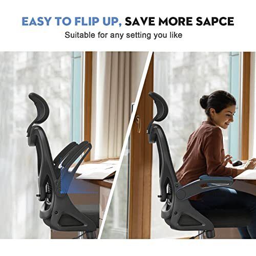 Office Chair - Ergonomic Desk Chair with Adjustable 2D Headrest & Lumbar & Ar...