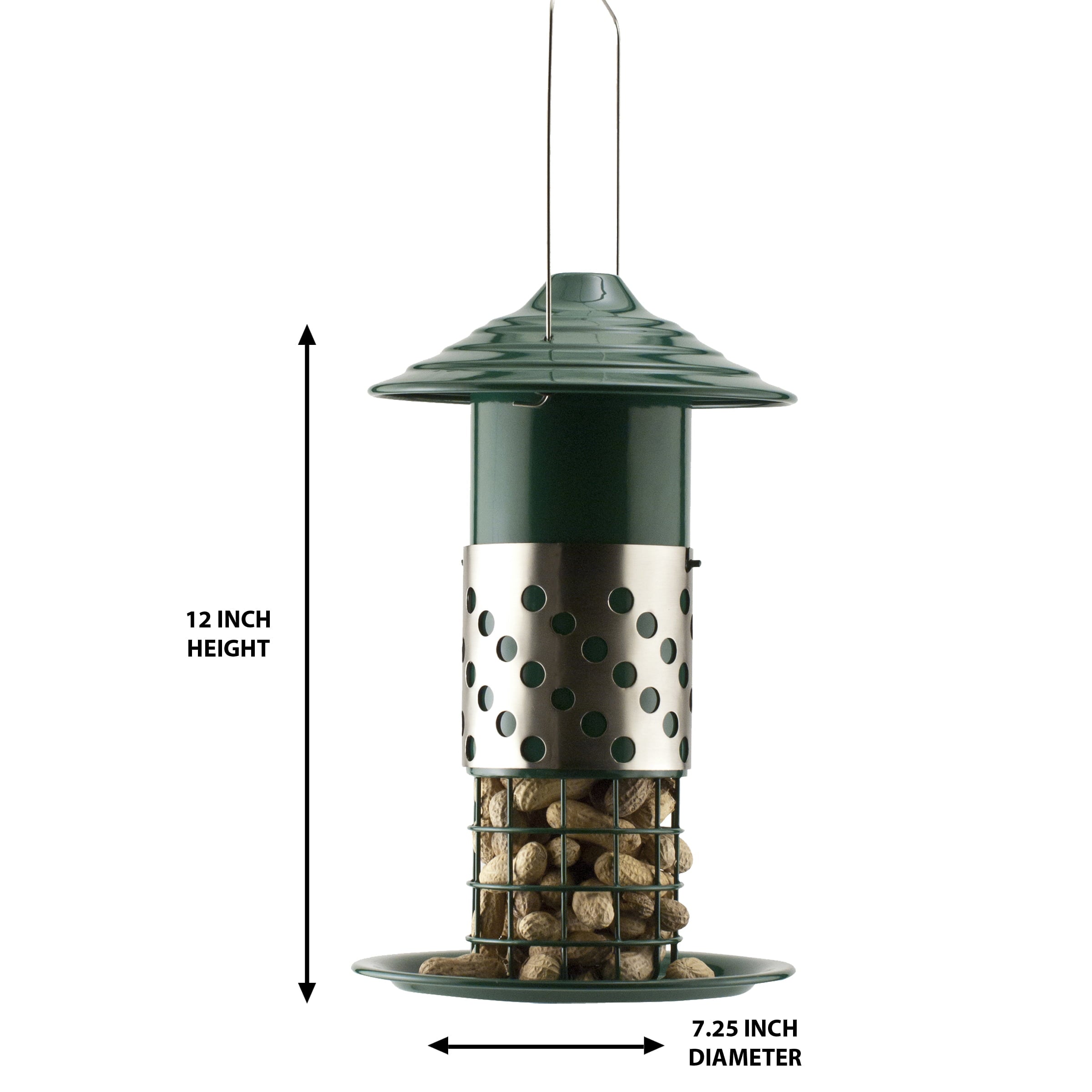 Panacea Products Metal Wild Bird  Tube Feeder, Green-1 lb Capacity