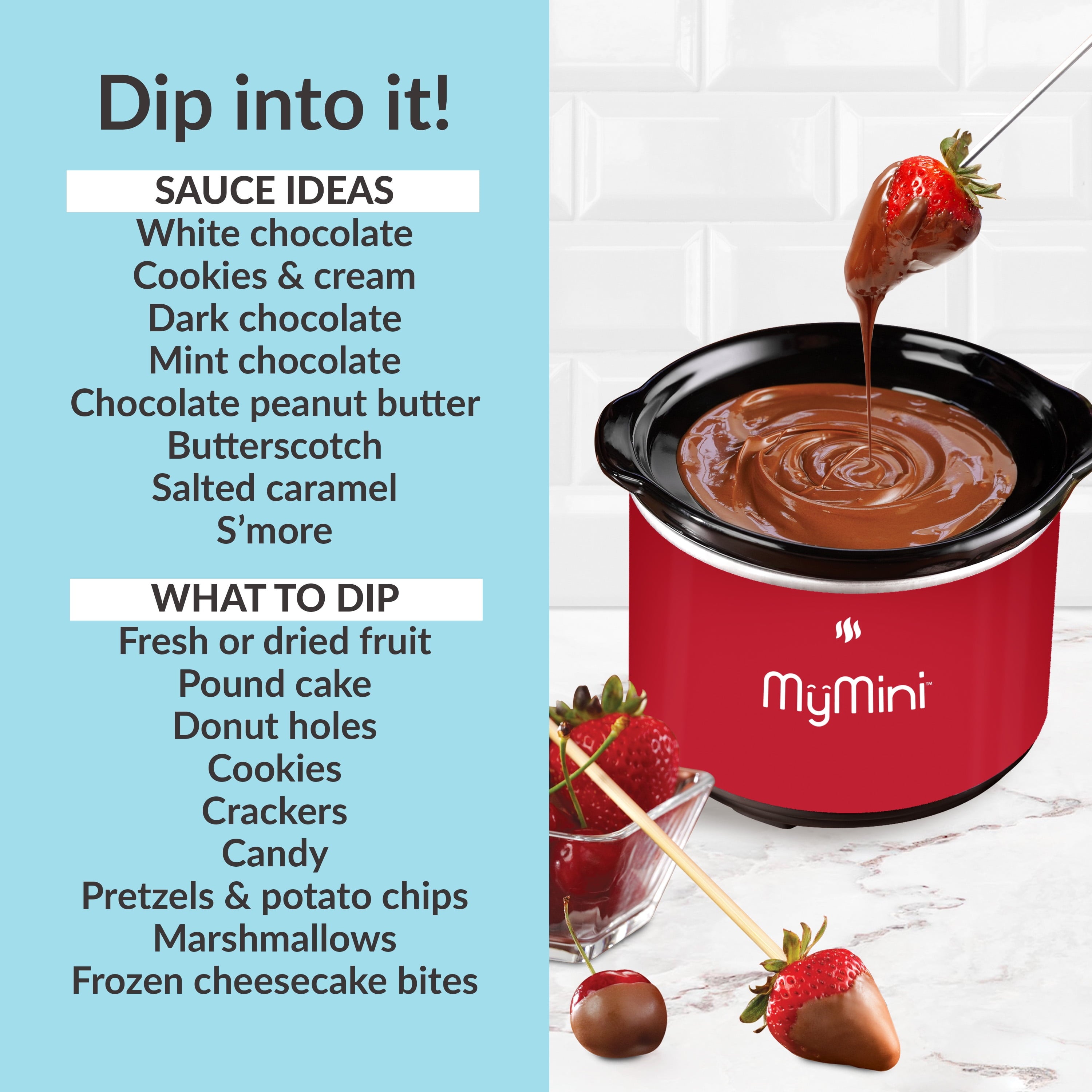 MyMini Dipping Pot Food Warmer, Red (5.9