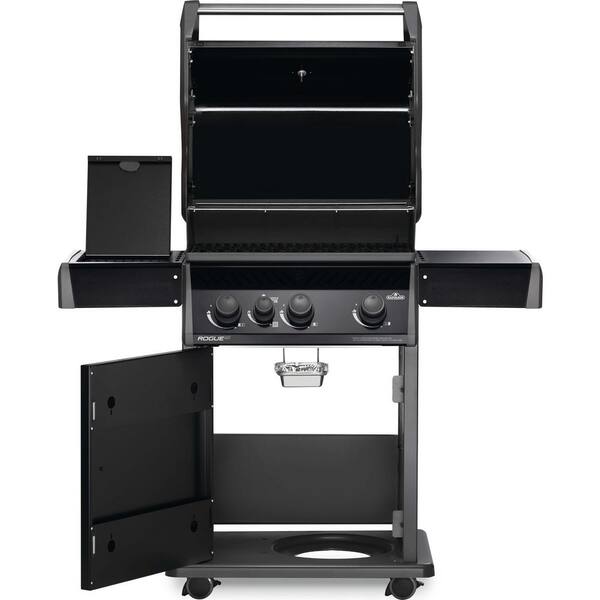 Rogue 3-Burner Propane Gas Grill with Infrared Side Burner in Black