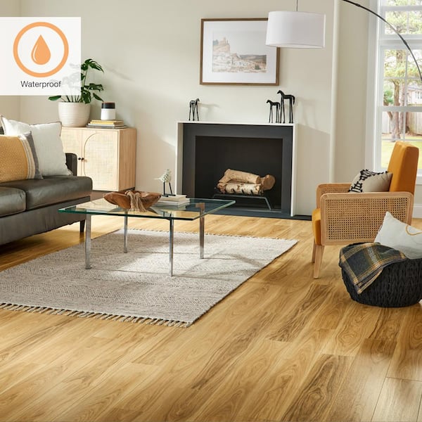 XP+ Cheshire Bluff Hickory 10 mm T x 6.1 in. W Waterproof Laminate Wood Flooring (20.2 sqft/case)