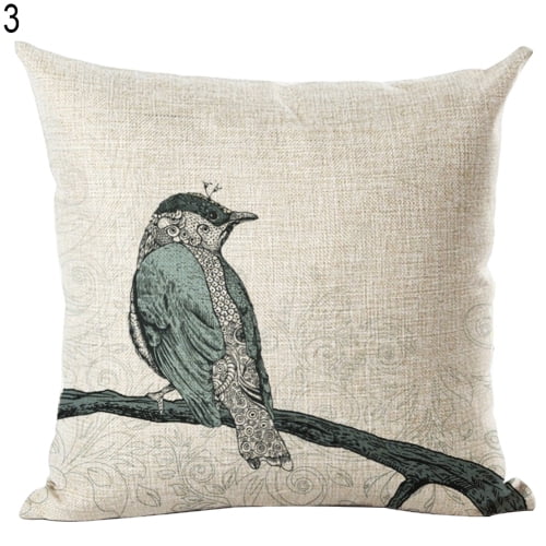 Yirtree Porch Patio Birds Throw Pillow Covers for Spring Farmhouse Decoration Outdoor Furnitures Dcor Decorative Cushion 18x18