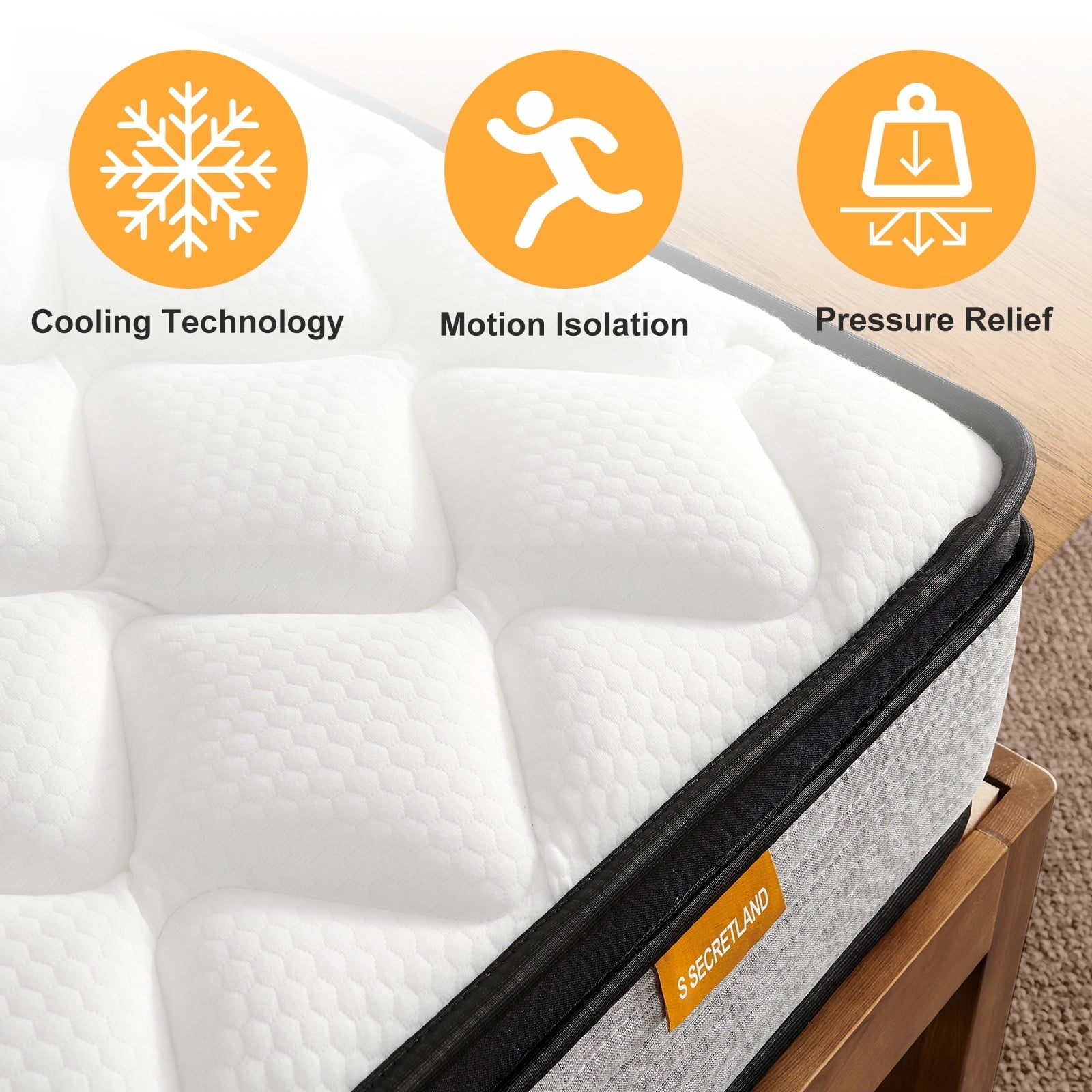 12 inch Queen Size Innerspring Mattress, Hybrid Mattress in a Box, Queen Mattress