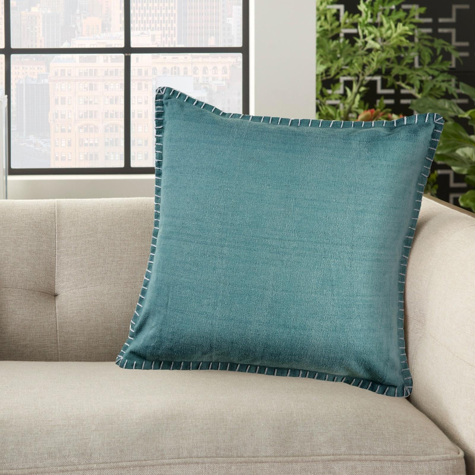 LR Home Embroidered Edged Throw Pillow