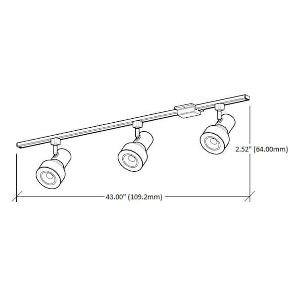 3.5 ft. Solid White Track Lighting Kit with 3-Small Step Cylinder LED Track Lights