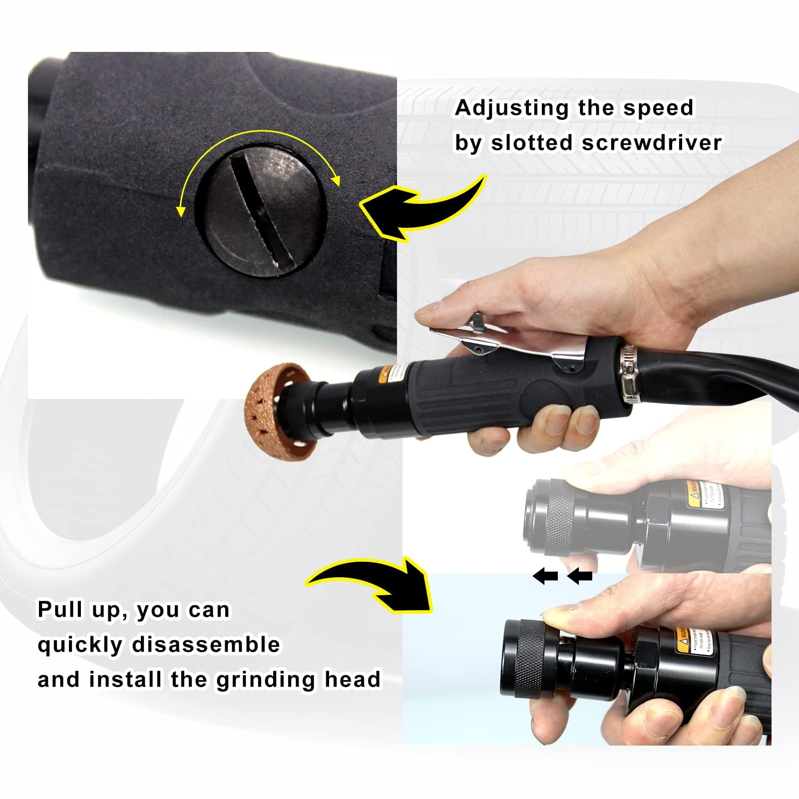 Ryanstar Racing 2500rpm Low Speed Air Tire Buffer Tire Repair Kit Polishing Cleaning Tool 35 mm