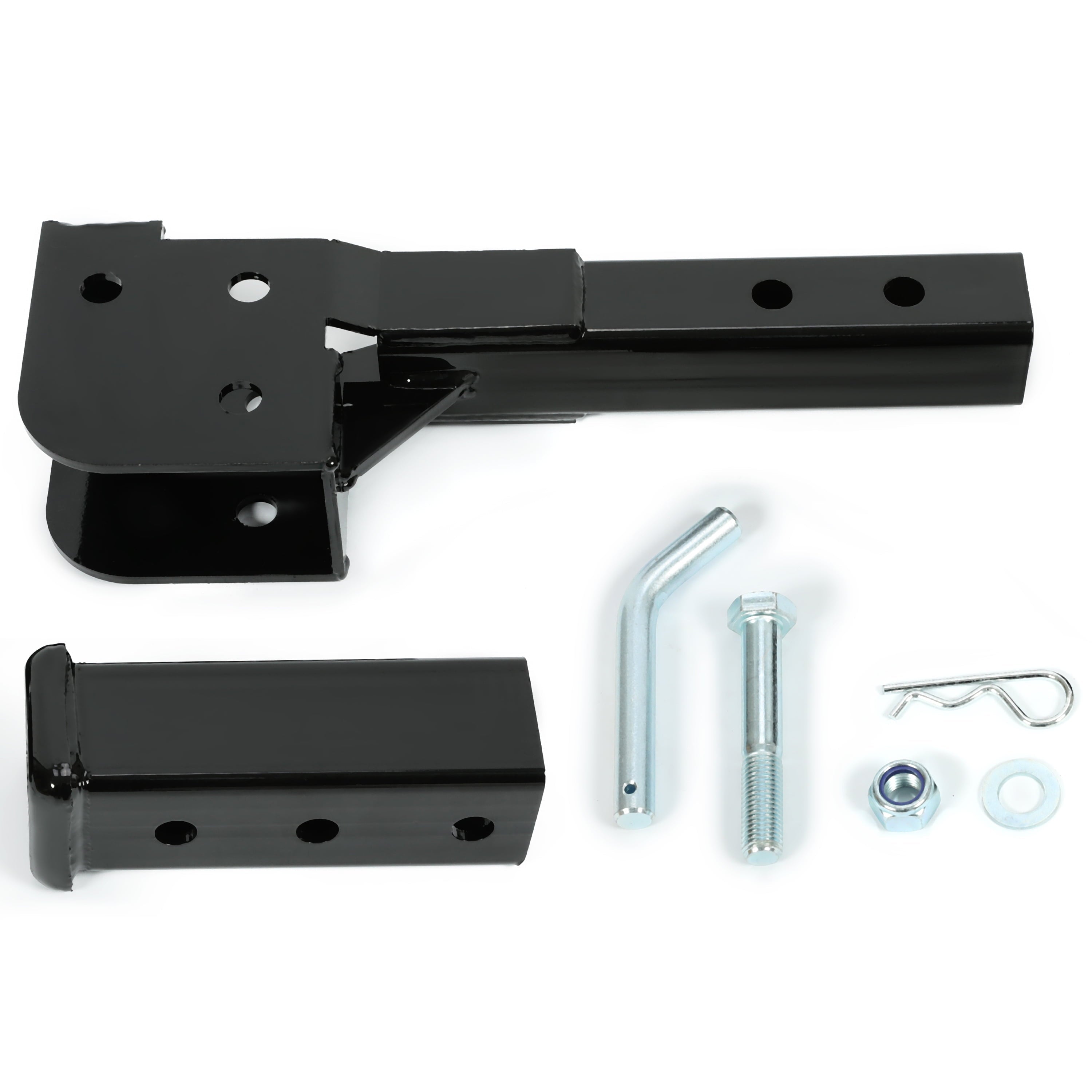 Kojem Folding 2” Trailer Hitch Mount Receiver Up to 500 Pounds Tongue Weight Wheelchair Cargo Carrier Steel Black