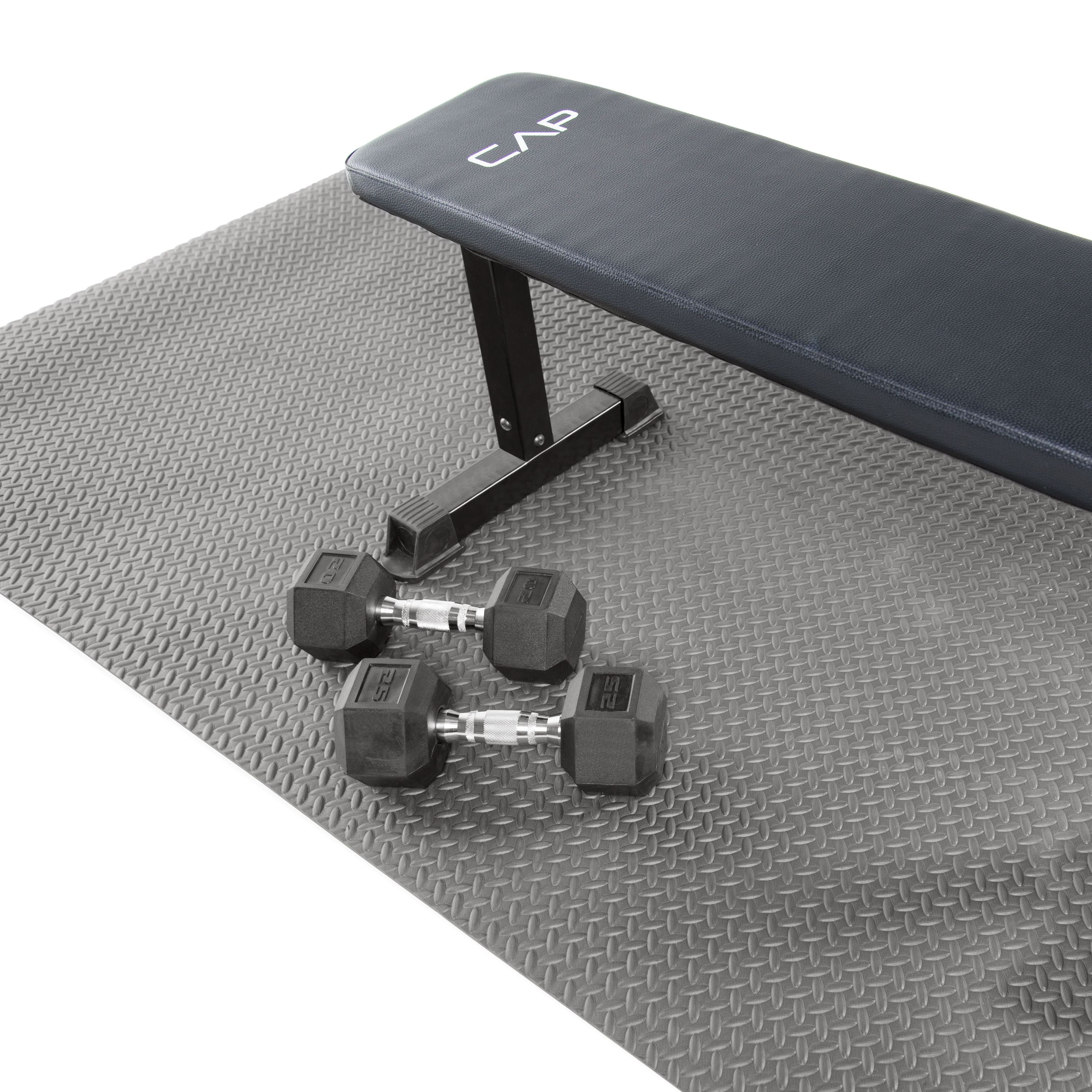CAP Barbell Rollup Antimicrobial EVA Foam Exercise Mat, Black, 7mm