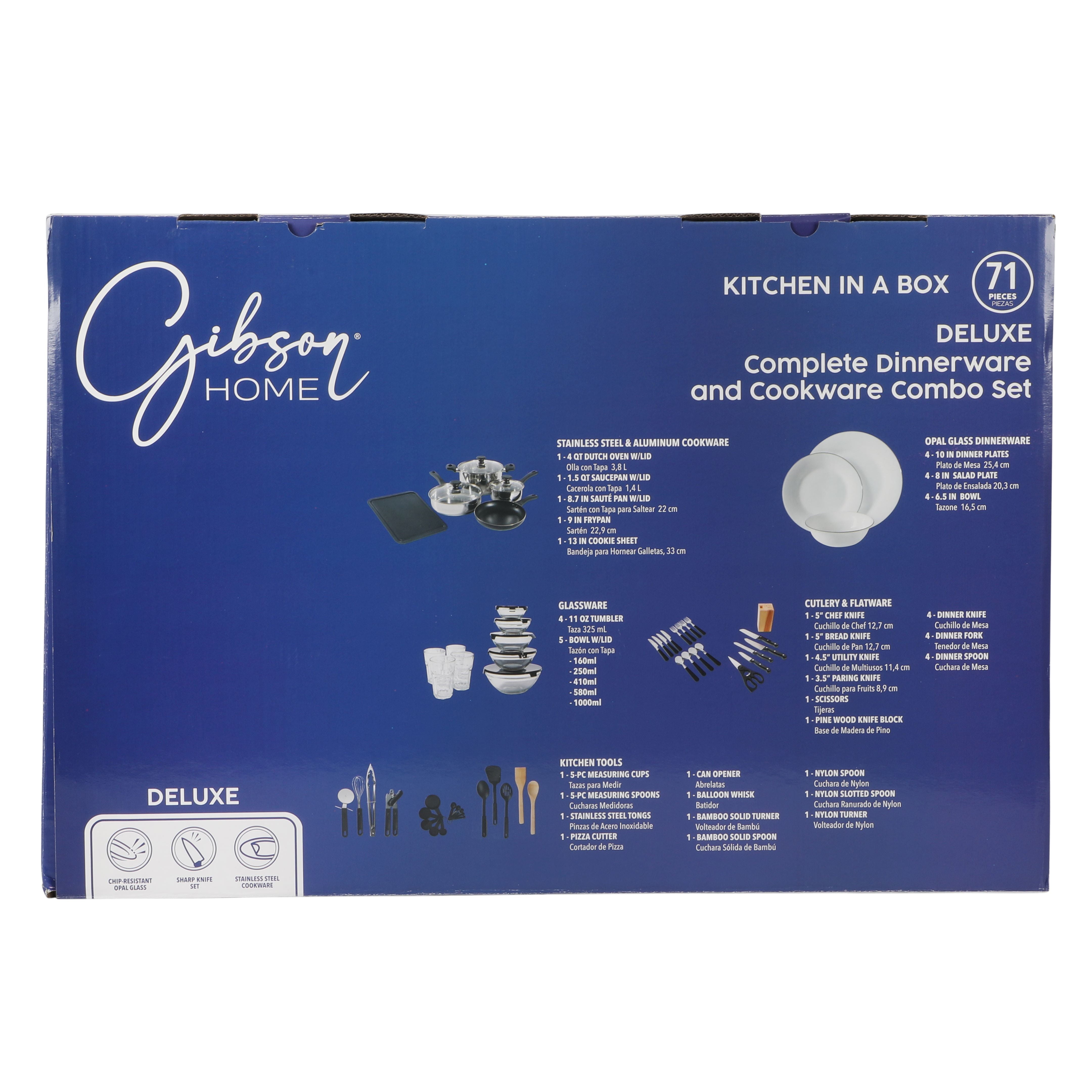 Gibson Home 71-Piece Stainless Steel Silver Cookware Combo Set