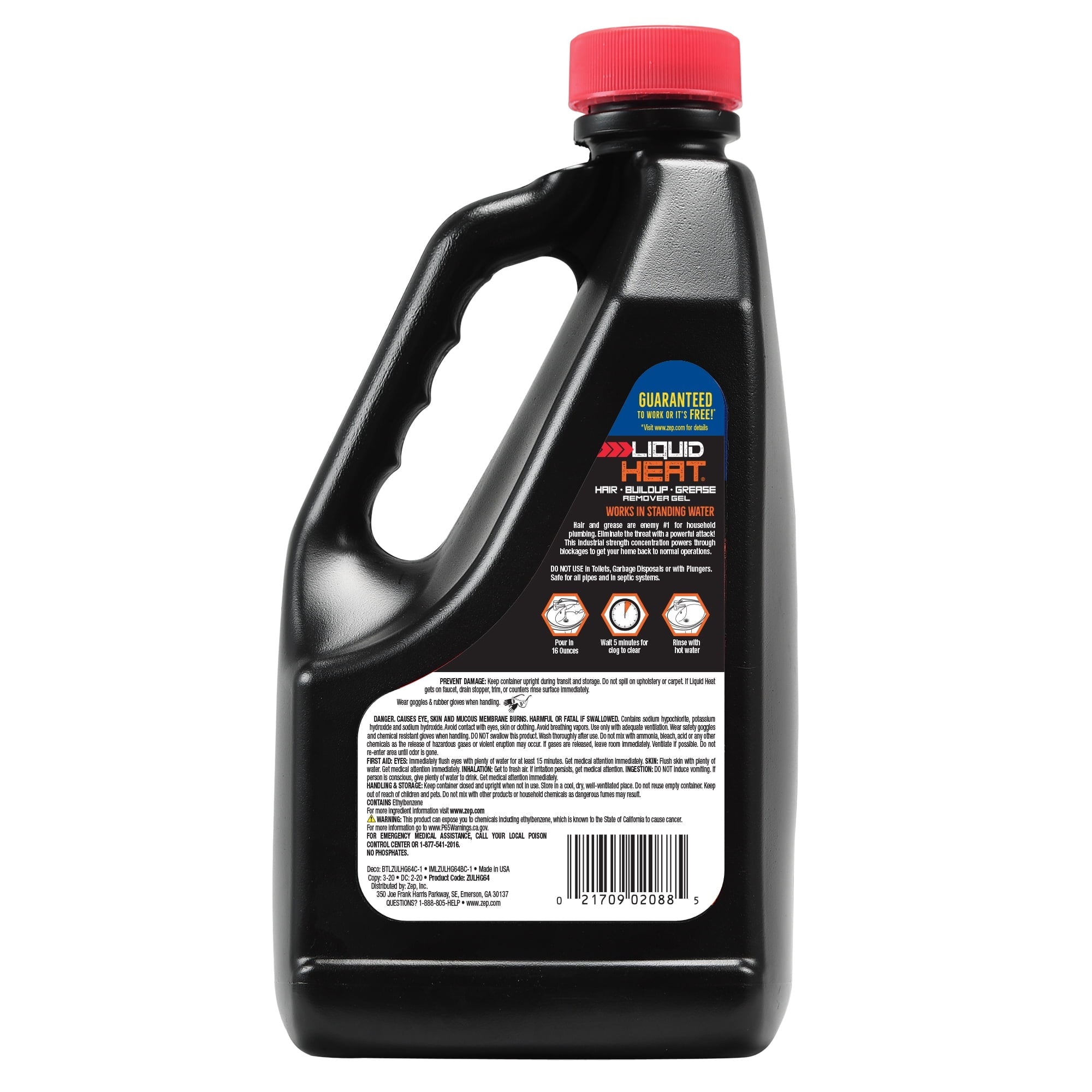 Zep 64 oz. Liquid Heat Gel Industrial Drain Opener Gel