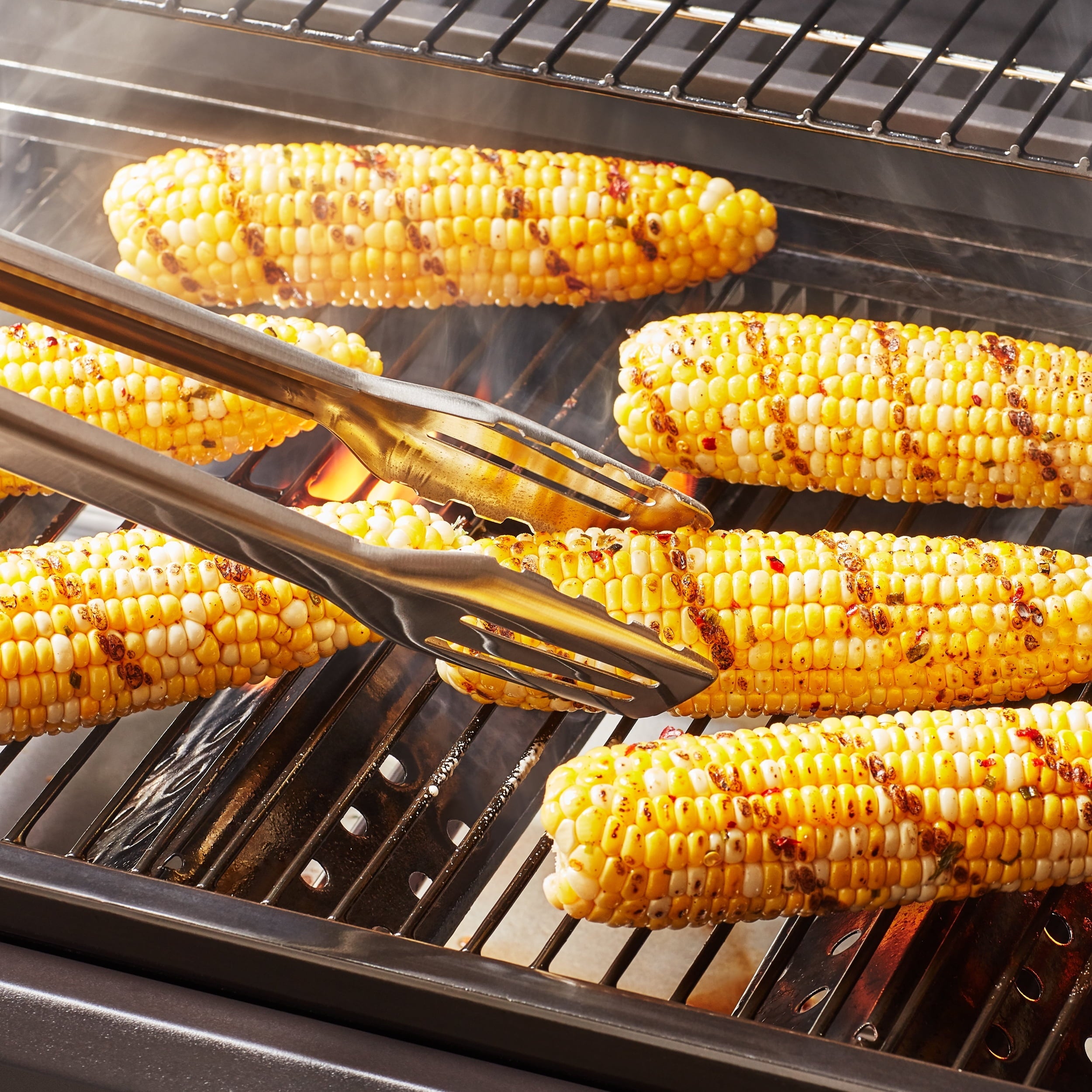 Expert Grill Stainless Steel Tongs, Black & Grey, 17.7