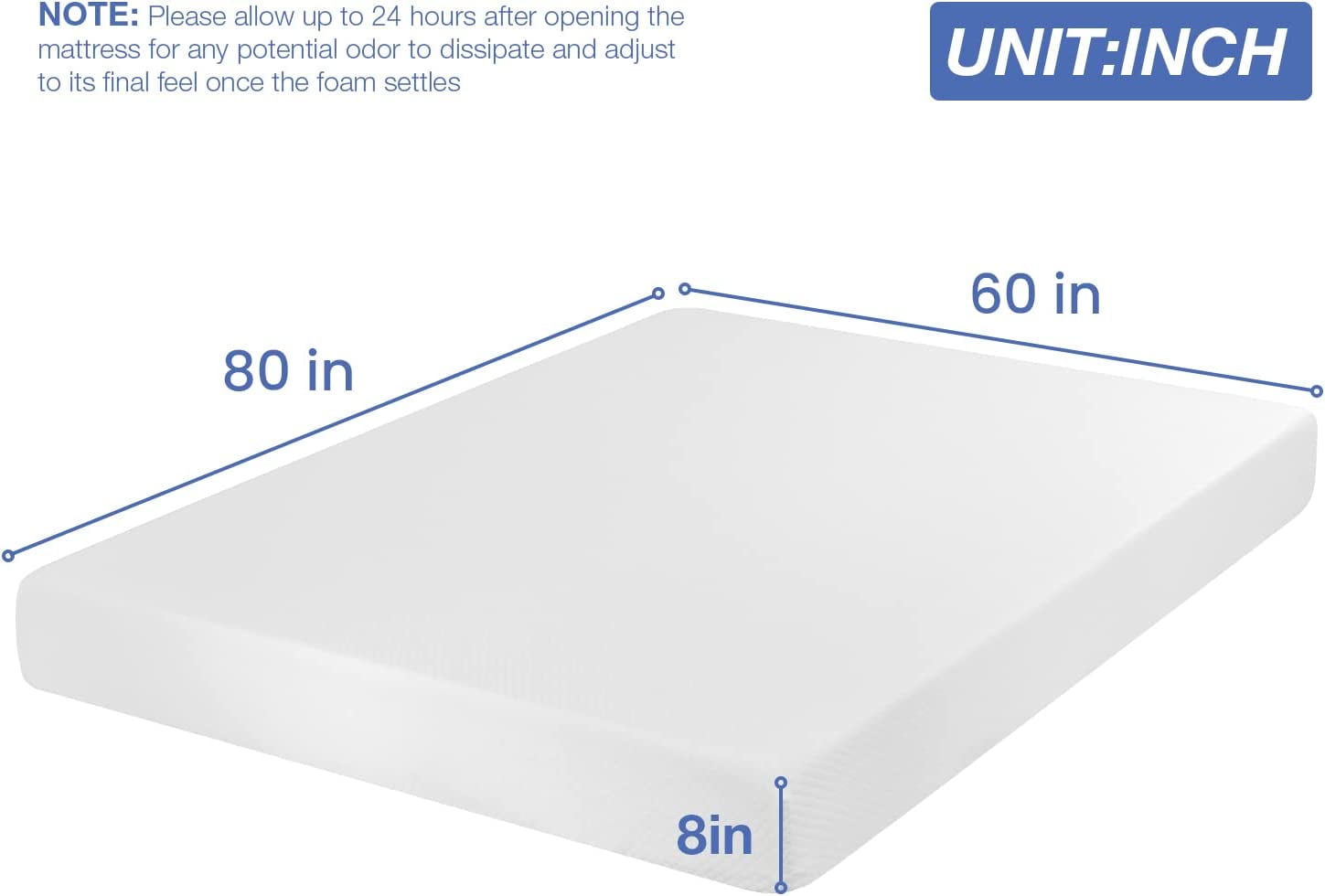 Mattress, 8-inch Gel Memory Foam Mattress Queen Size for Cool Sleep & Pressure Relief, Medium Firm Mattresses CertiPUR-US Certified/Bed-in-a-Box/Pressure Relieving, Queen Size