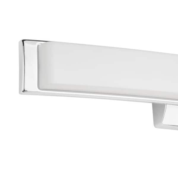 Collier Heights 24 in. Chrome Curved Selectable LED Bathroom Vanity Light Bar Flush Mount with Night Light Feature