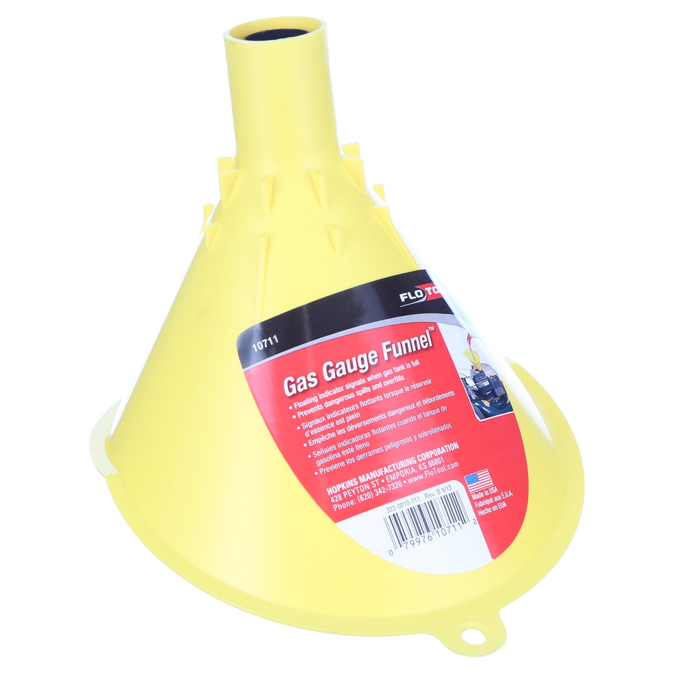 Hopkins FloTool Gas Gauge Task Specific Plastic Funnel Yellow, 10711PDQ3