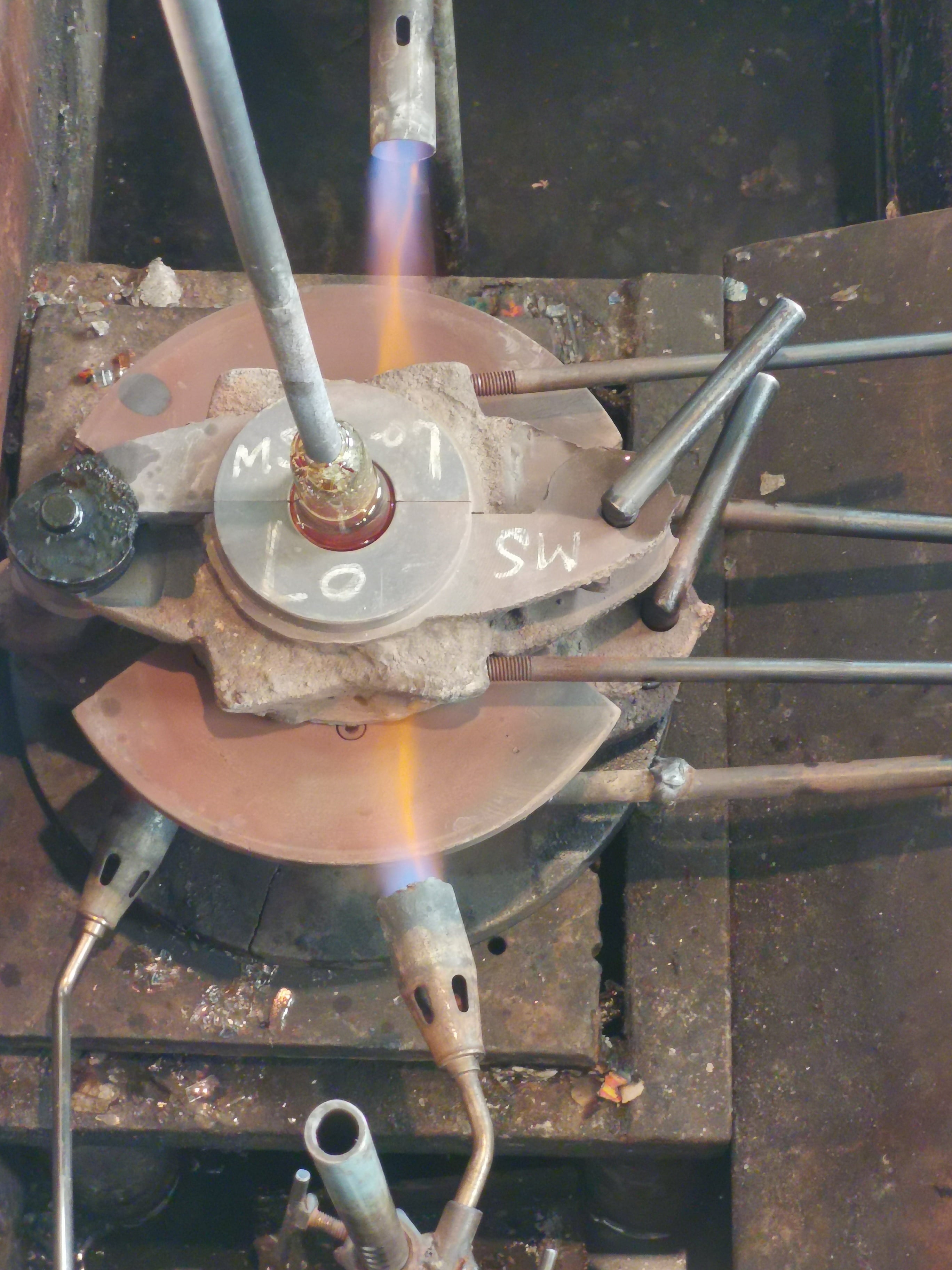 Griffin Products 16 oz. Blue Teal Hand Blown Glass Hummingbird Feeder